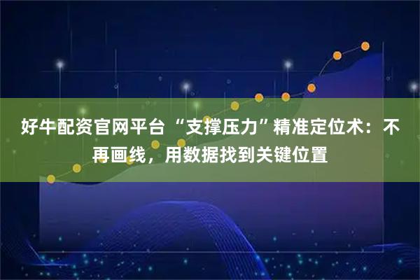 好牛配资官网平台 “支撑压力”精准定位术：不再画线，用数据找到关键位置